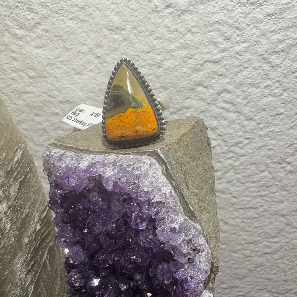 Triangular Bumblebee Jasper Ring